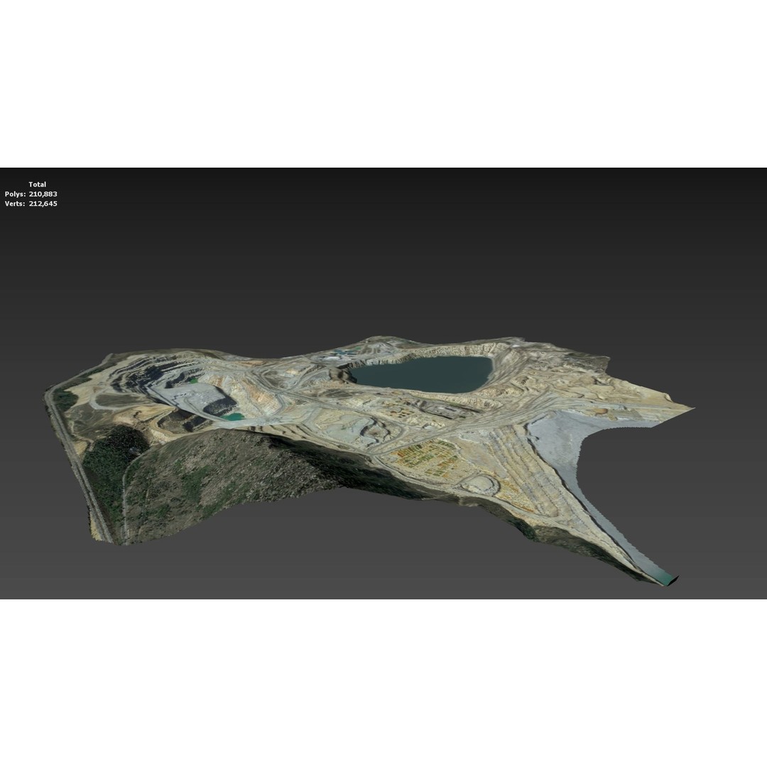 Opencast Mine Silver Bow Creek 3D Model – Low Poly PBR Asset, FBX/OBJ - View 24