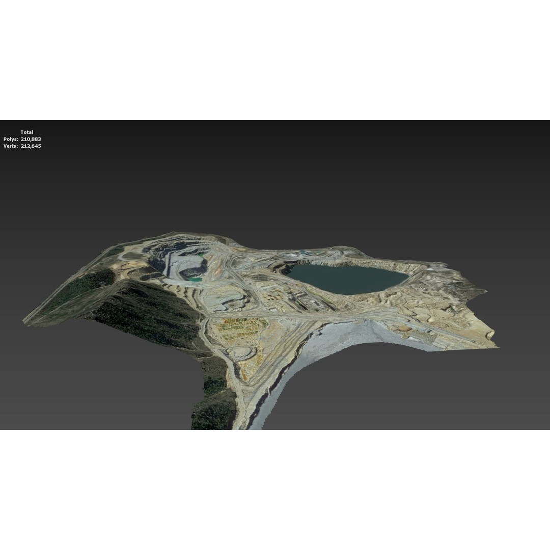 Opencast Mine Silver Bow Creek 3D Model – Low Poly PBR Asset, FBX/OBJ - View 27