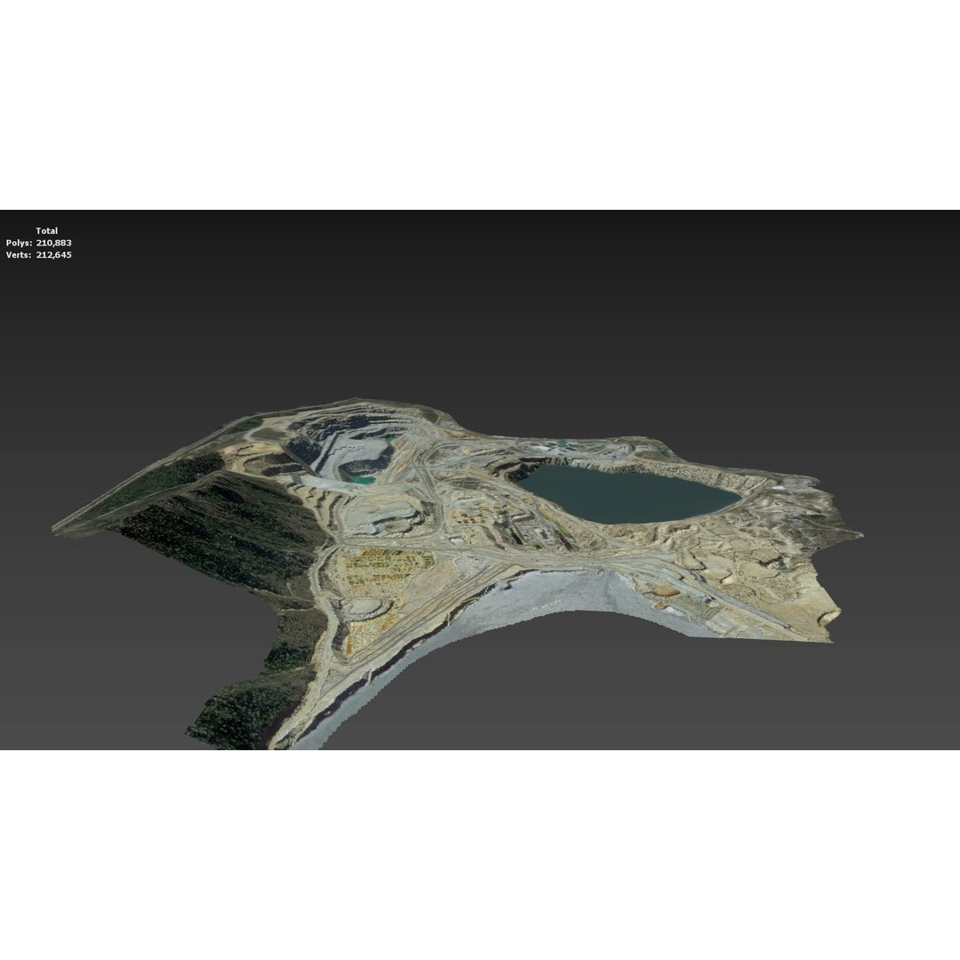 Opencast Mine Silver Bow Creek 3D Model – Low Poly PBR Asset, FBX/OBJ - View 28