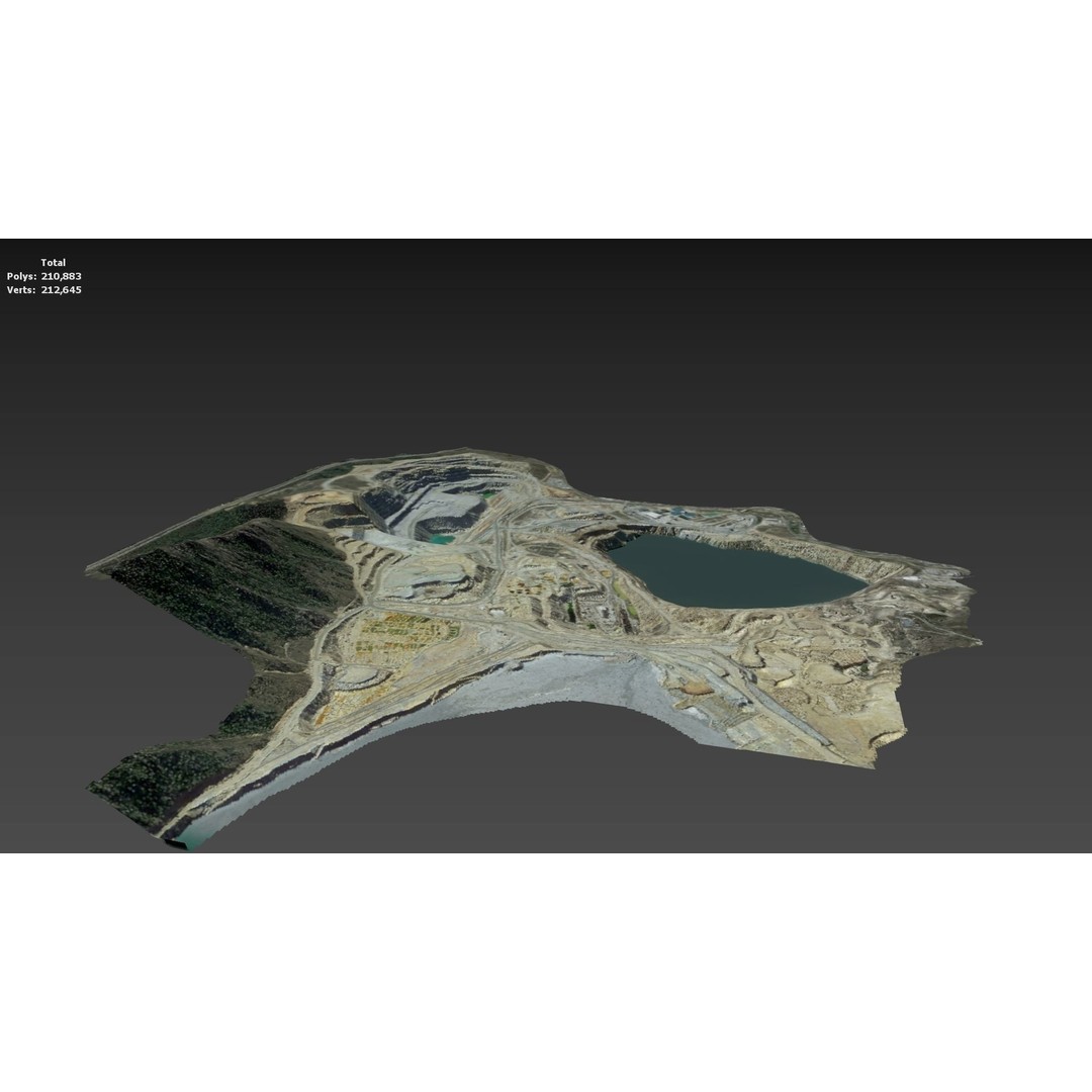 Opencast Mine Silver Bow Creek 3D Model – Low Poly PBR Asset, FBX/OBJ - View 29