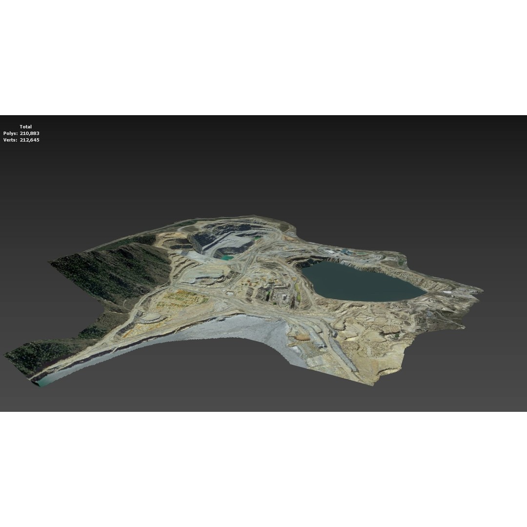 Opencast Mine Silver Bow Creek 3D Model – Low Poly PBR Asset, FBX/OBJ - View 30