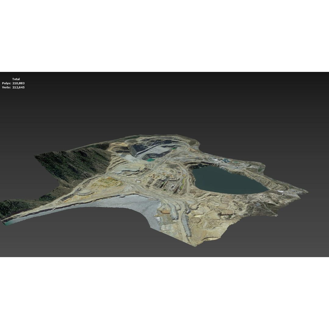 Opencast Mine Silver Bow Creek 3D Model – Low Poly PBR Asset, FBX/OBJ - View 31