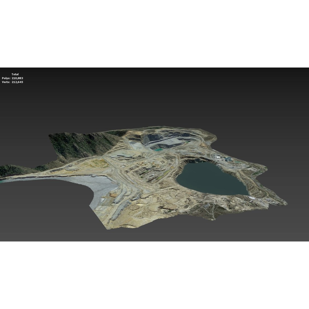 Opencast Mine Silver Bow Creek 3D Model – Low Poly PBR Asset, FBX/OBJ - View 33
