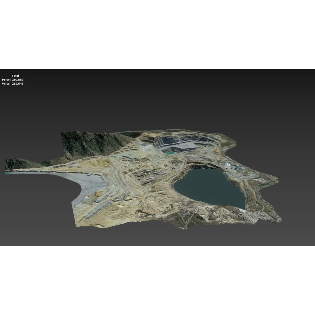 Opencast Mine Silver Bow Creek 3D Model – Low Poly PBR Asset, FBX/OBJ - View 34