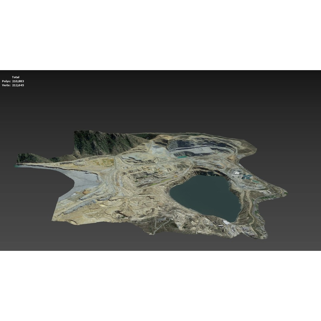 Opencast Mine Silver Bow Creek 3D Model – Low Poly PBR Asset, FBX/OBJ - View 35
