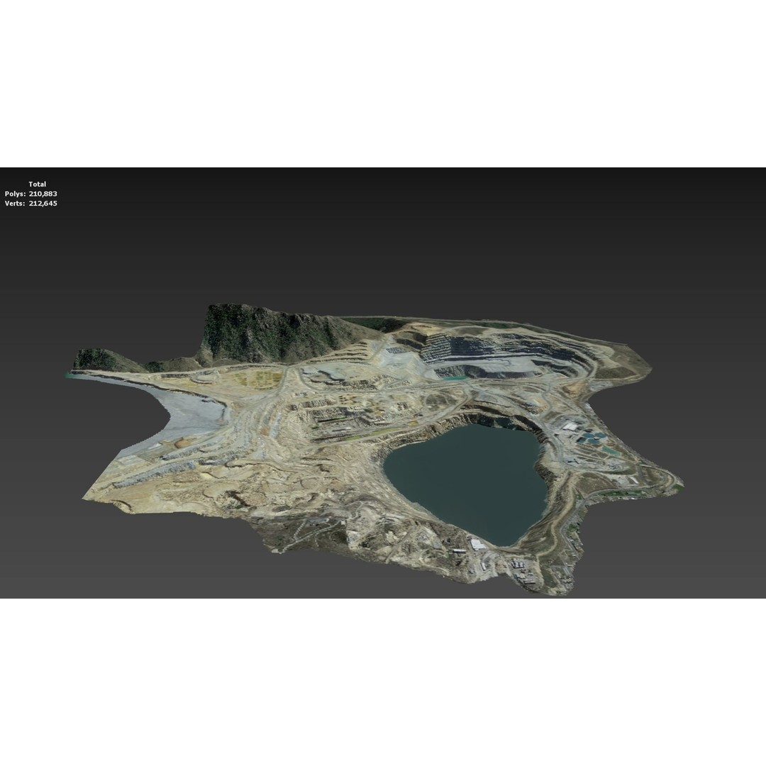 Opencast Mine Silver Bow Creek 3D Model – Low Poly PBR Asset, FBX/OBJ - View 36