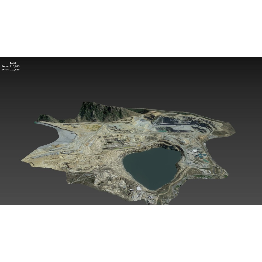 Opencast Mine Silver Bow Creek 3D Model – Low Poly PBR Asset, FBX/OBJ - View 37