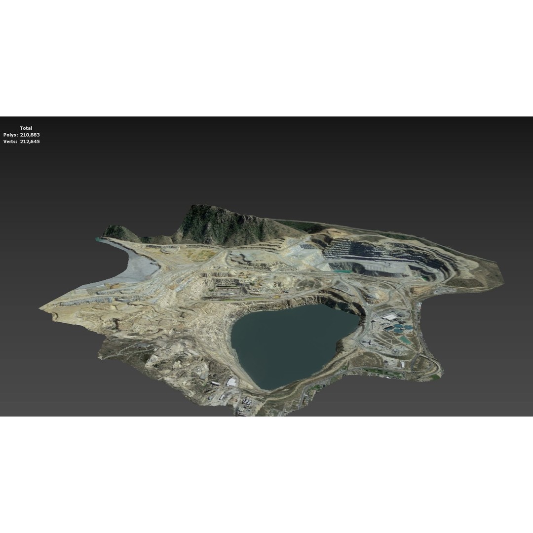 Opencast Mine Silver Bow Creek 3D Model – Low Poly PBR Asset, FBX/OBJ - View 38