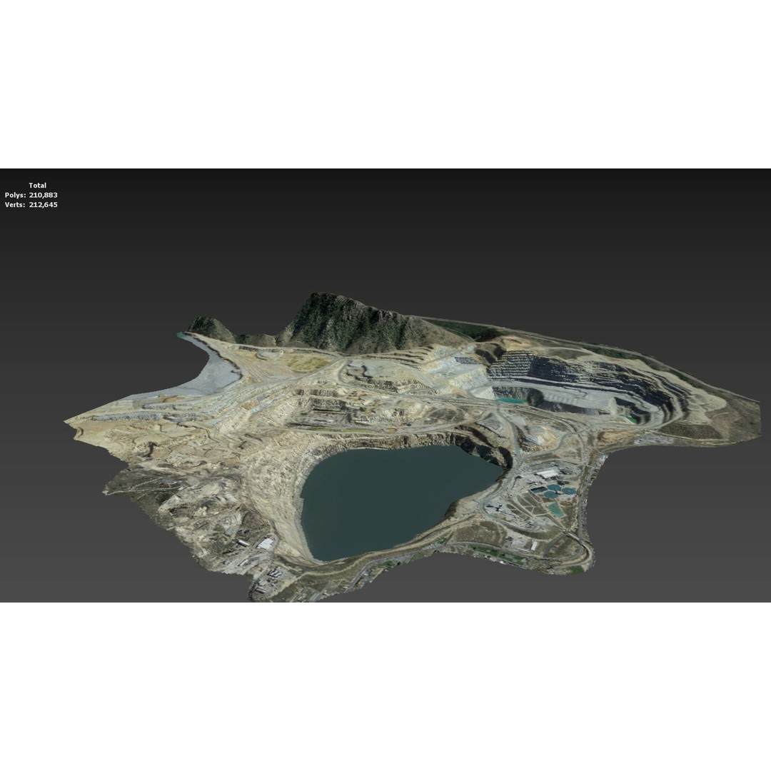 Opencast Mine Silver Bow Creek 3D Model – Low Poly PBR Asset, FBX/OBJ - View 39