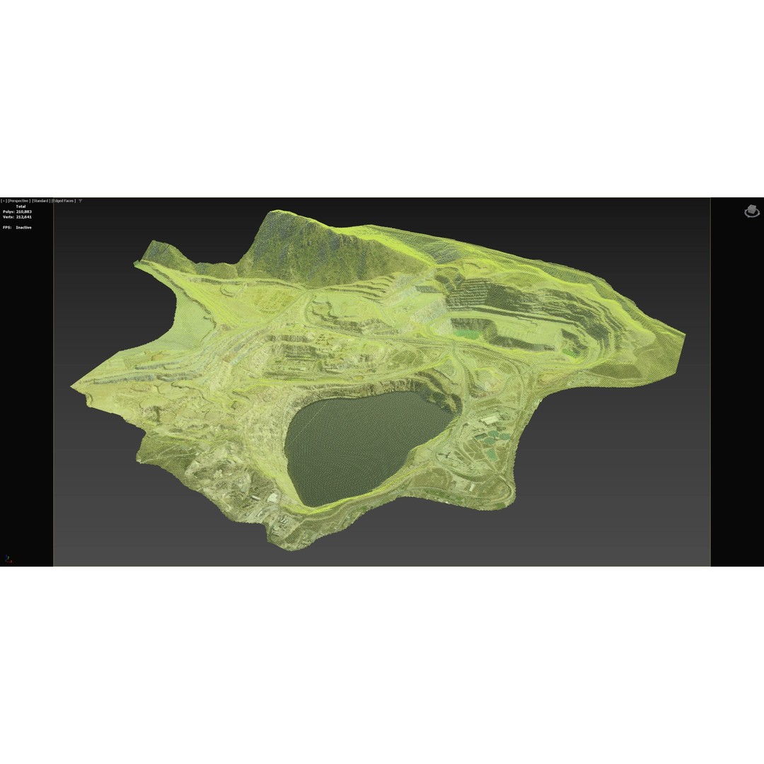 Opencast Mine Silver Bow Creek 3D Model – Low Poly PBR Asset, FBX/OBJ - View 4