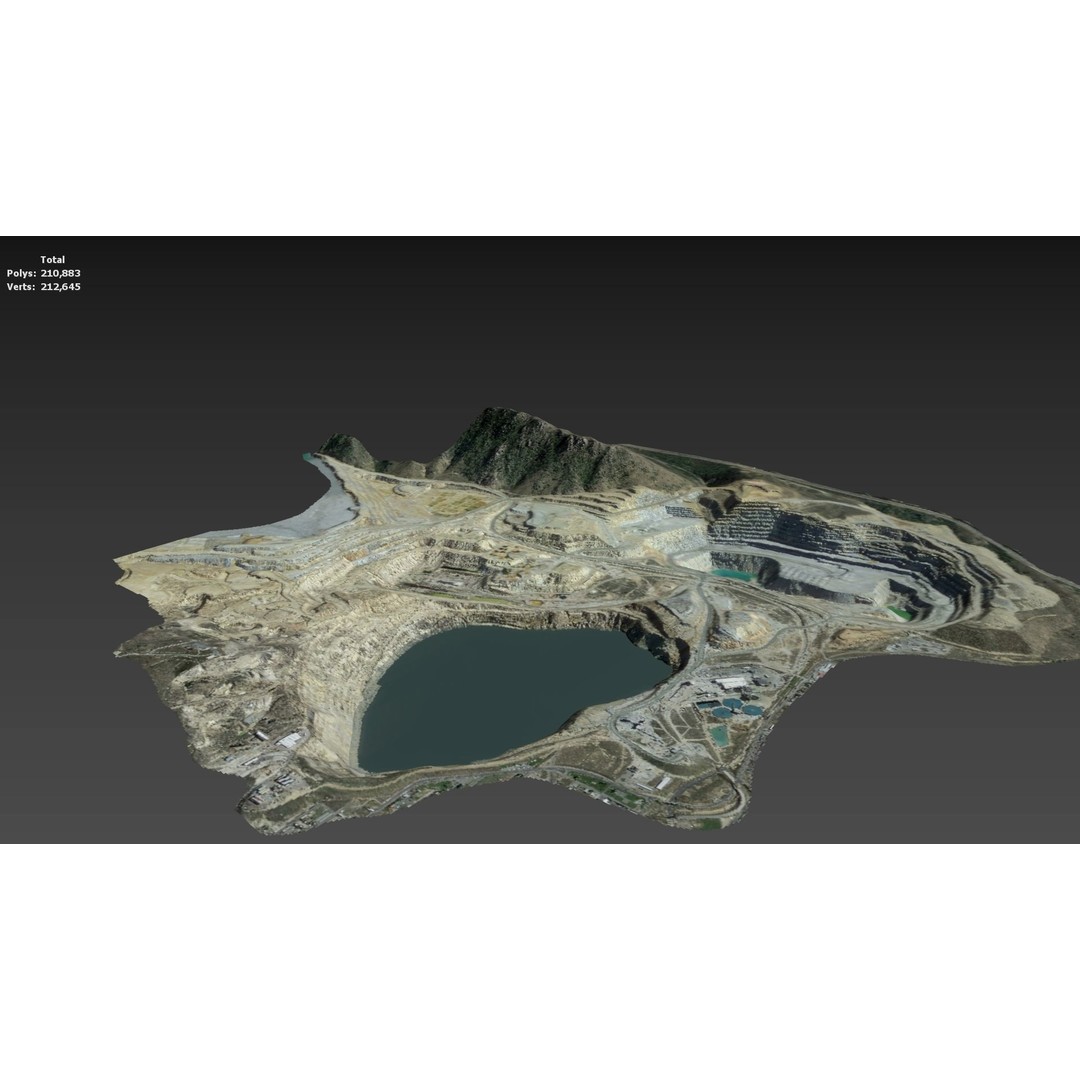 Opencast Mine Silver Bow Creek 3D Model – Low Poly PBR Asset, FBX/OBJ - View 40