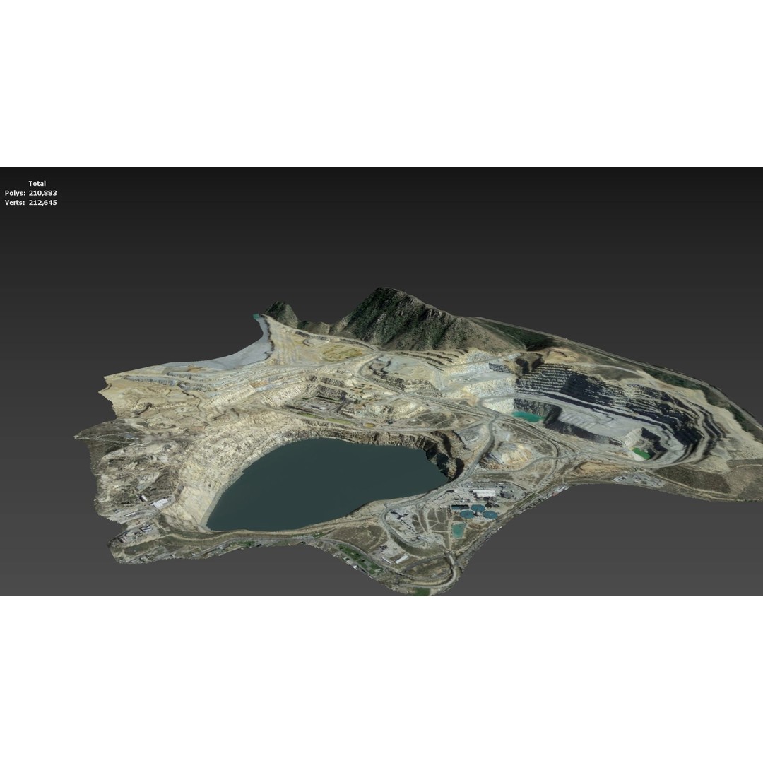 Opencast Mine Silver Bow Creek 3D Model – Low Poly PBR Asset, FBX/OBJ - View 41