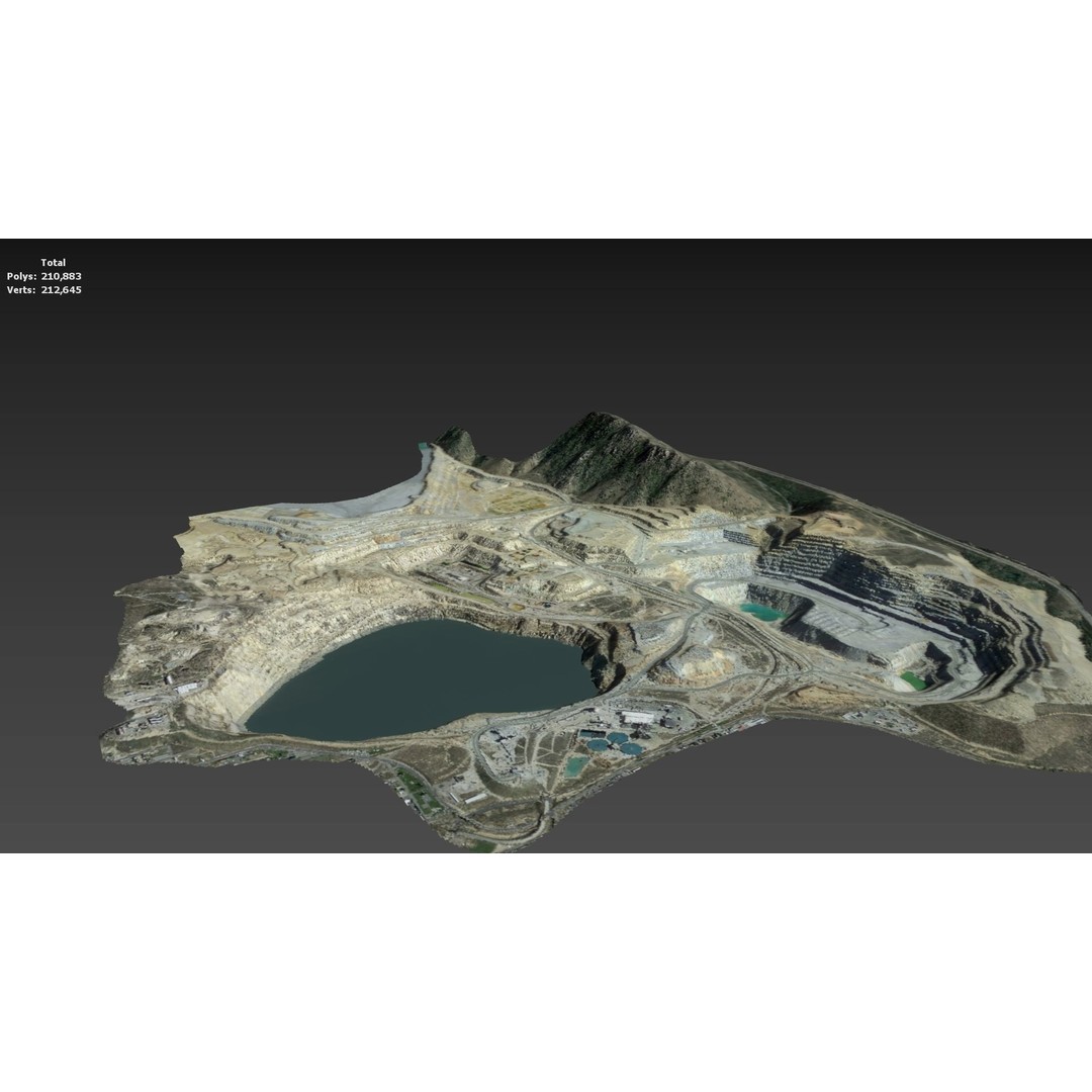 Opencast Mine Silver Bow Creek 3D Model – Low Poly PBR Asset, FBX/OBJ - View 42