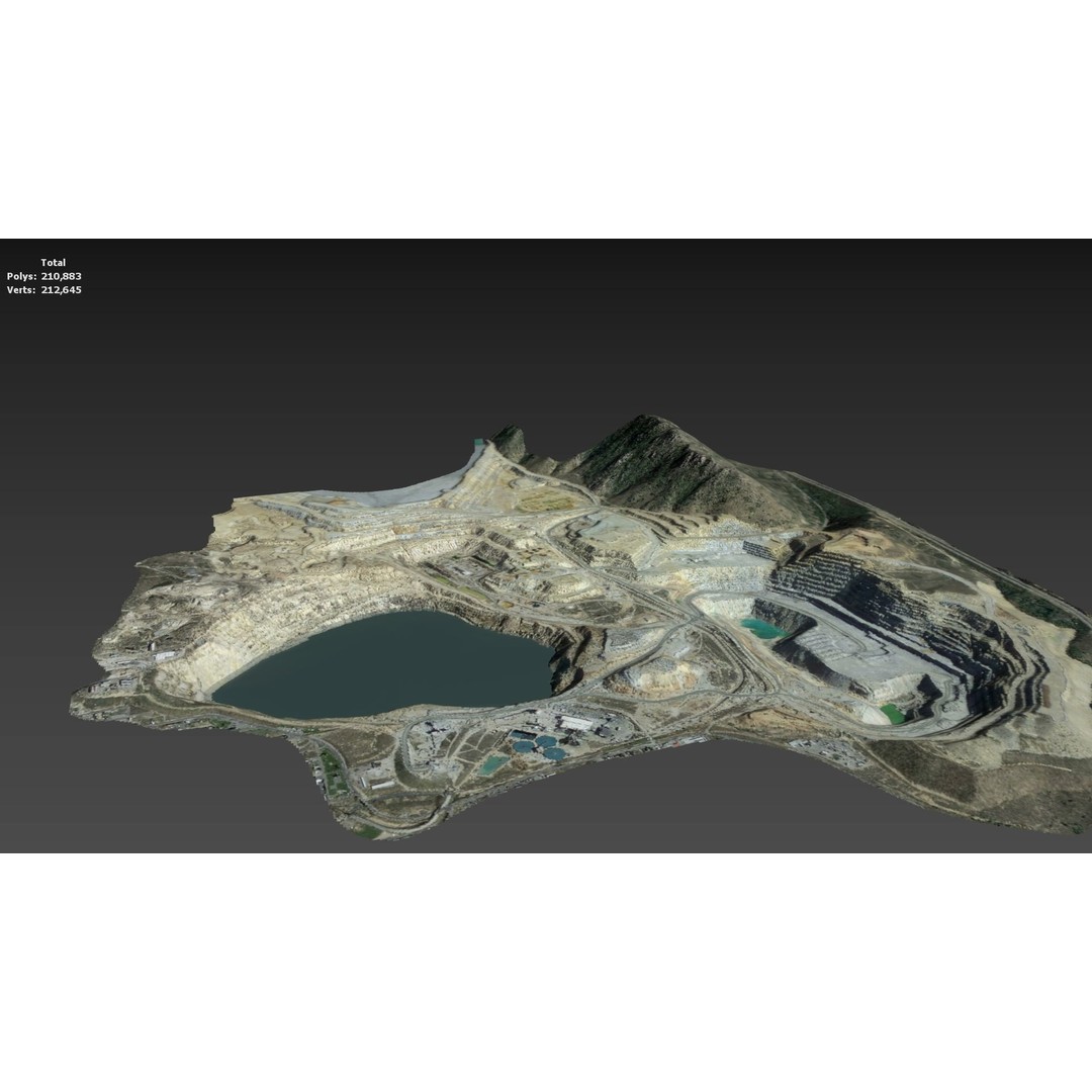 Opencast Mine Silver Bow Creek 3D Model – Low Poly PBR Asset, FBX/OBJ - View 43