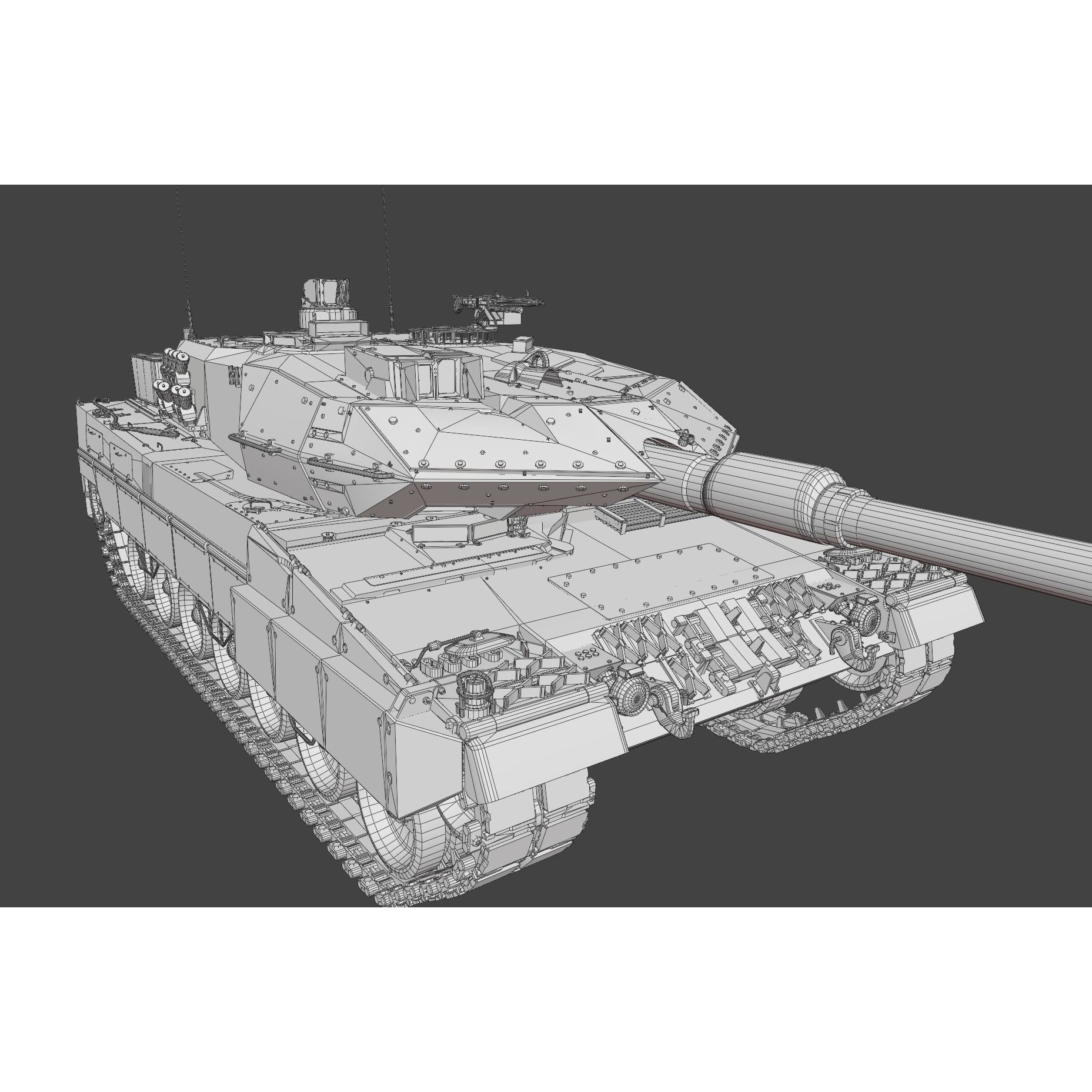 Leopard 2A6 Tank - Game-Ready 3D Model