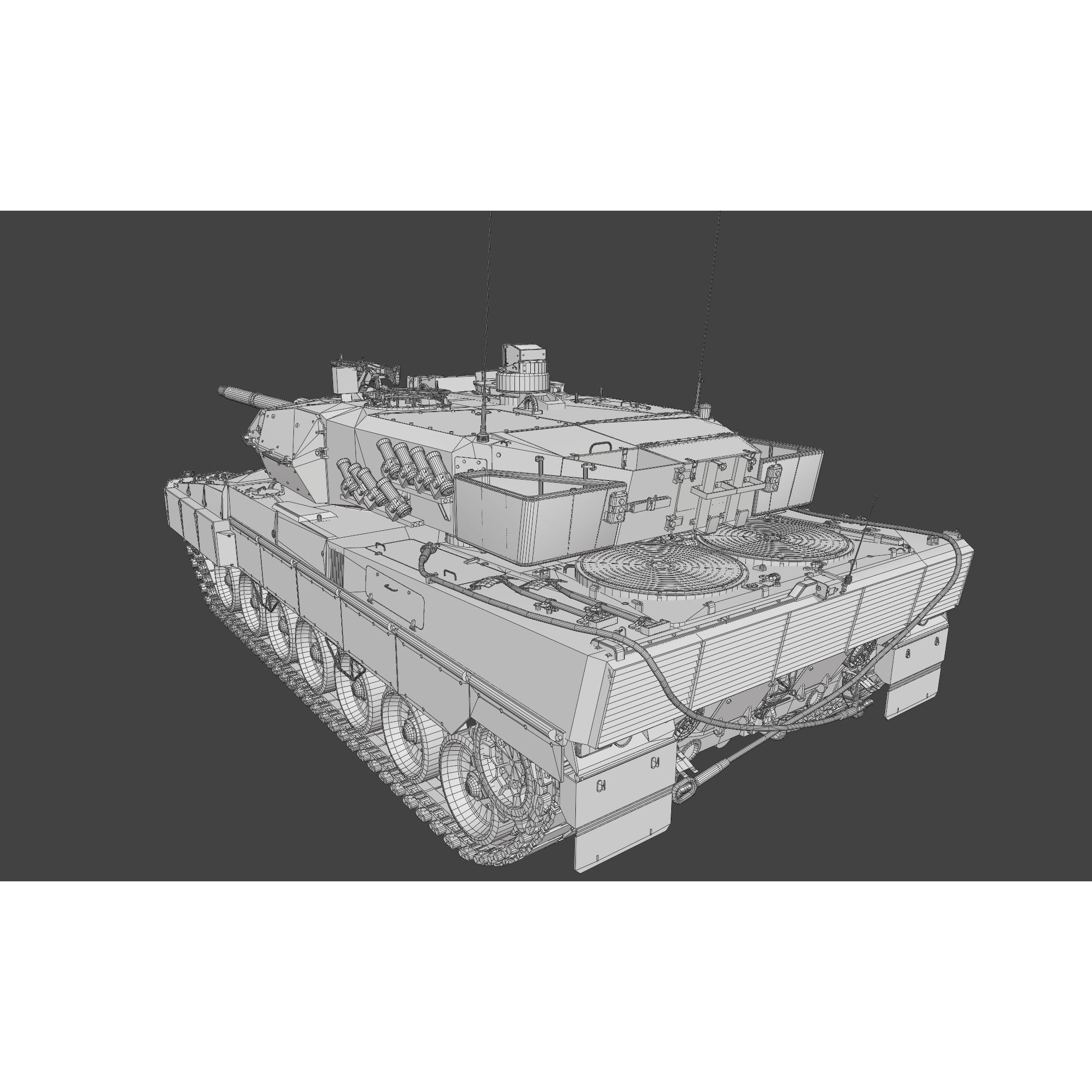Leopard 2A6 Tank - Game-Ready 3D Model - View 26