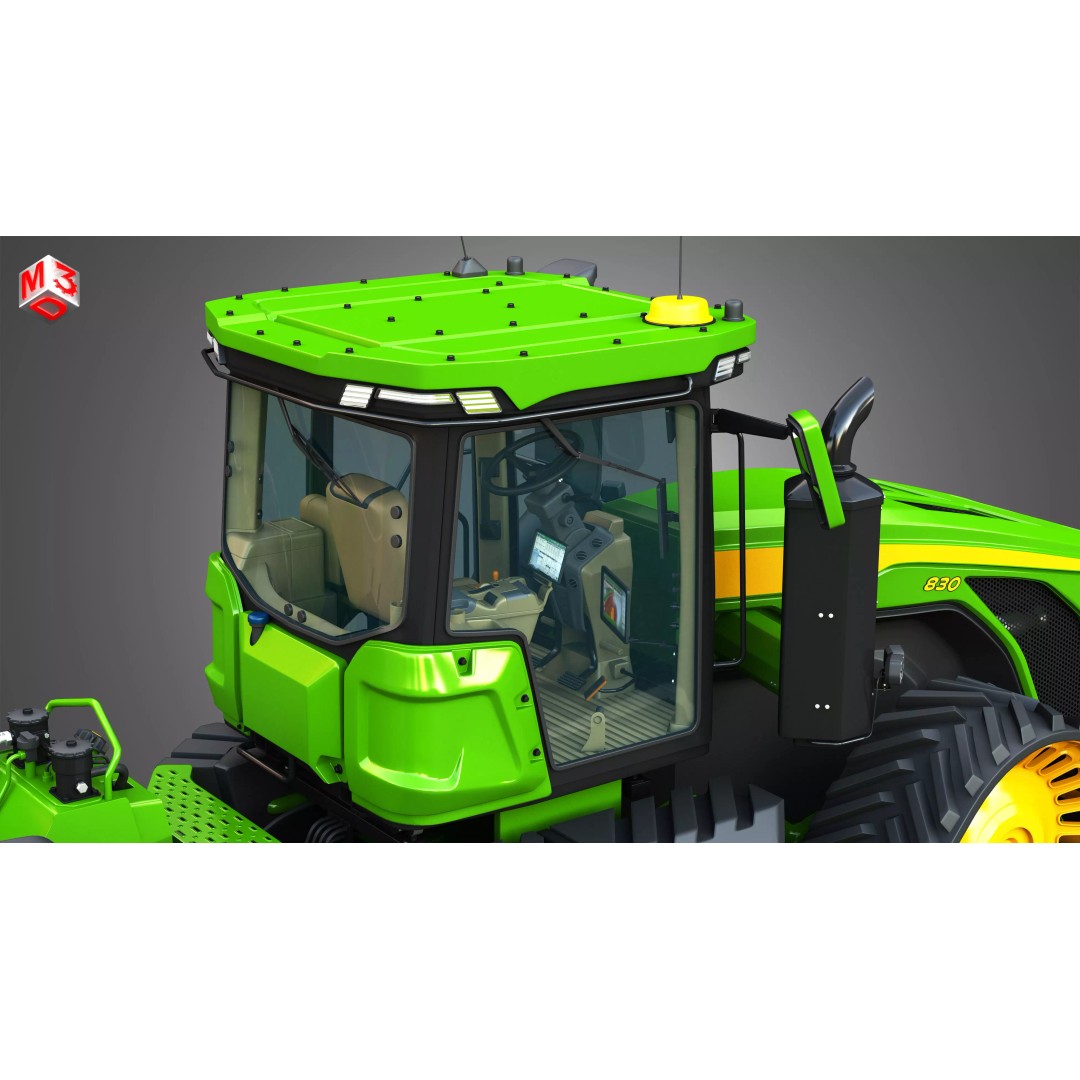 9RX 830 Articulated Tractor 3D Model – High Poly, PBR Textures, FBX
