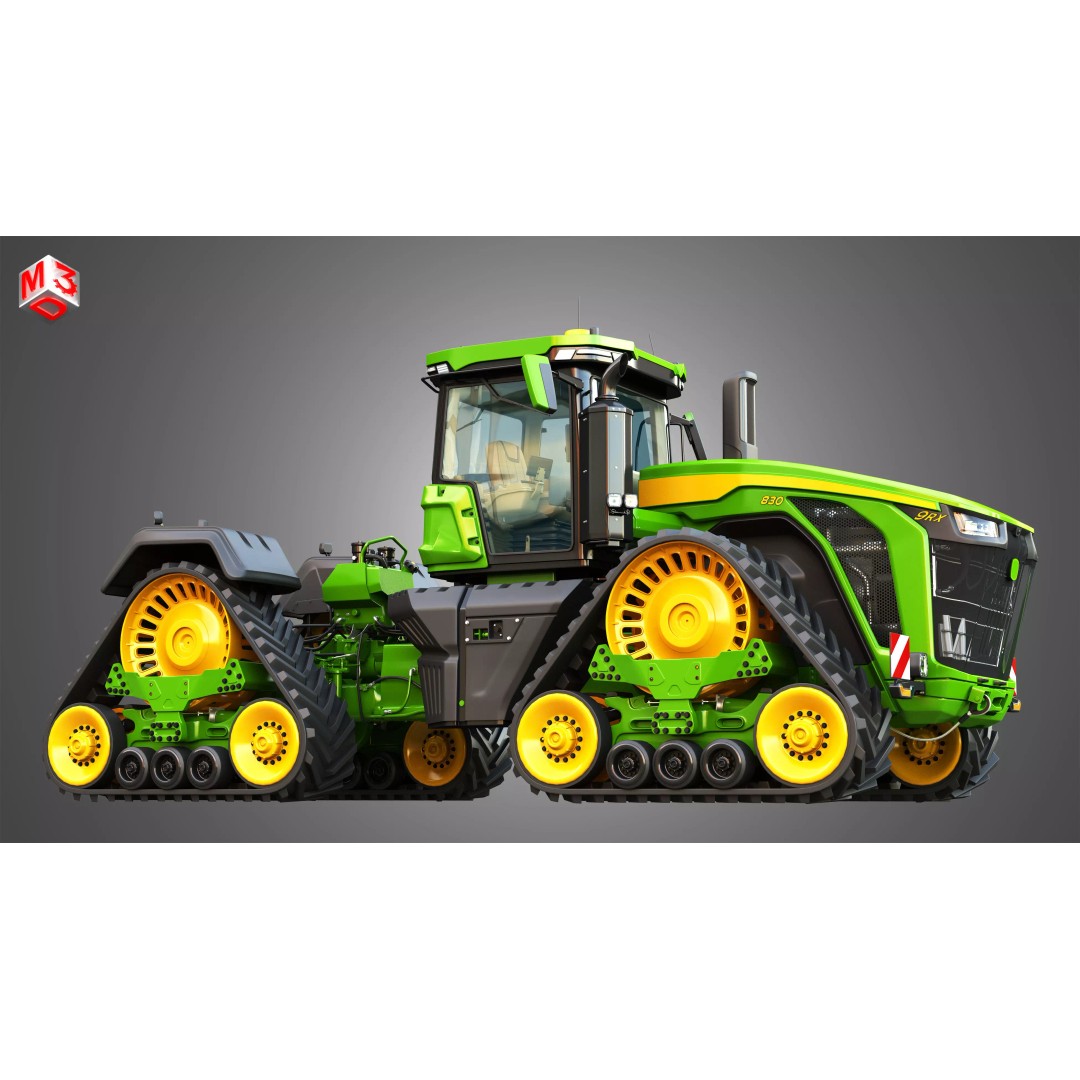 9RX 830 Articulated Tractor 3D Model – High Poly, PBR Textures, FBX - View 10