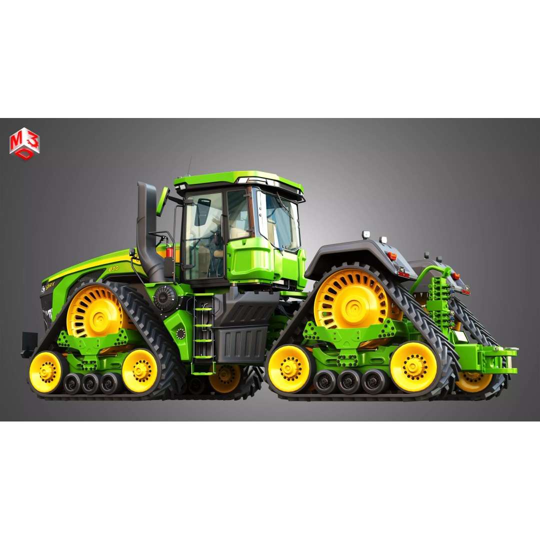 9RX 830 Articulated Tractor 3D Model – High Poly, PBR Textures, FBX - View 11
