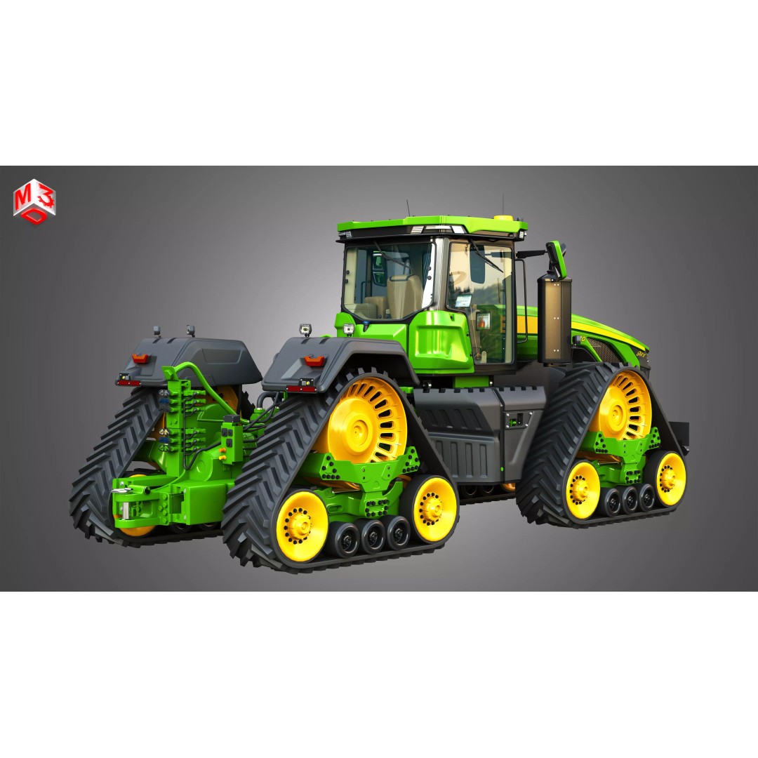 9RX 830 Articulated Tractor 3D Model – High Poly, PBR Textures, FBX - View 3