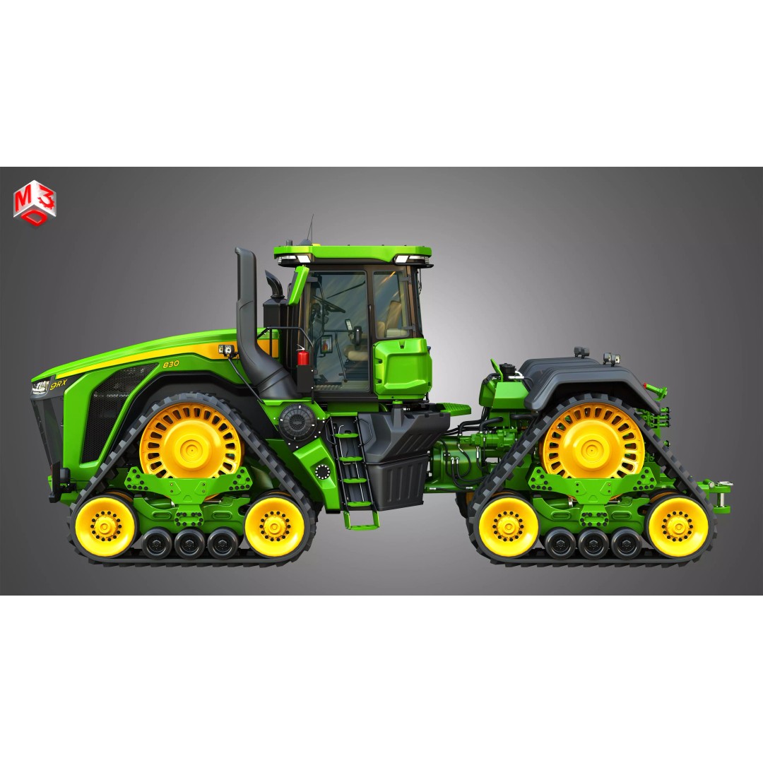 9RX 830 Articulated Tractor 3D Model – High Poly, PBR Textures, FBX - View 6