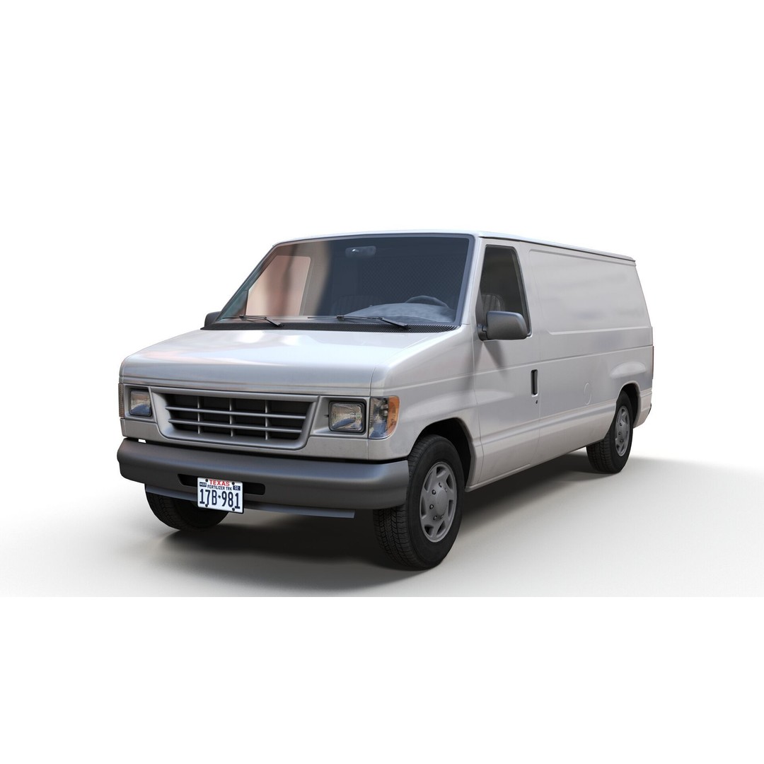 90s Industrial Van 3D Model – Low Poly Game Ready Asset, FBX - View 10