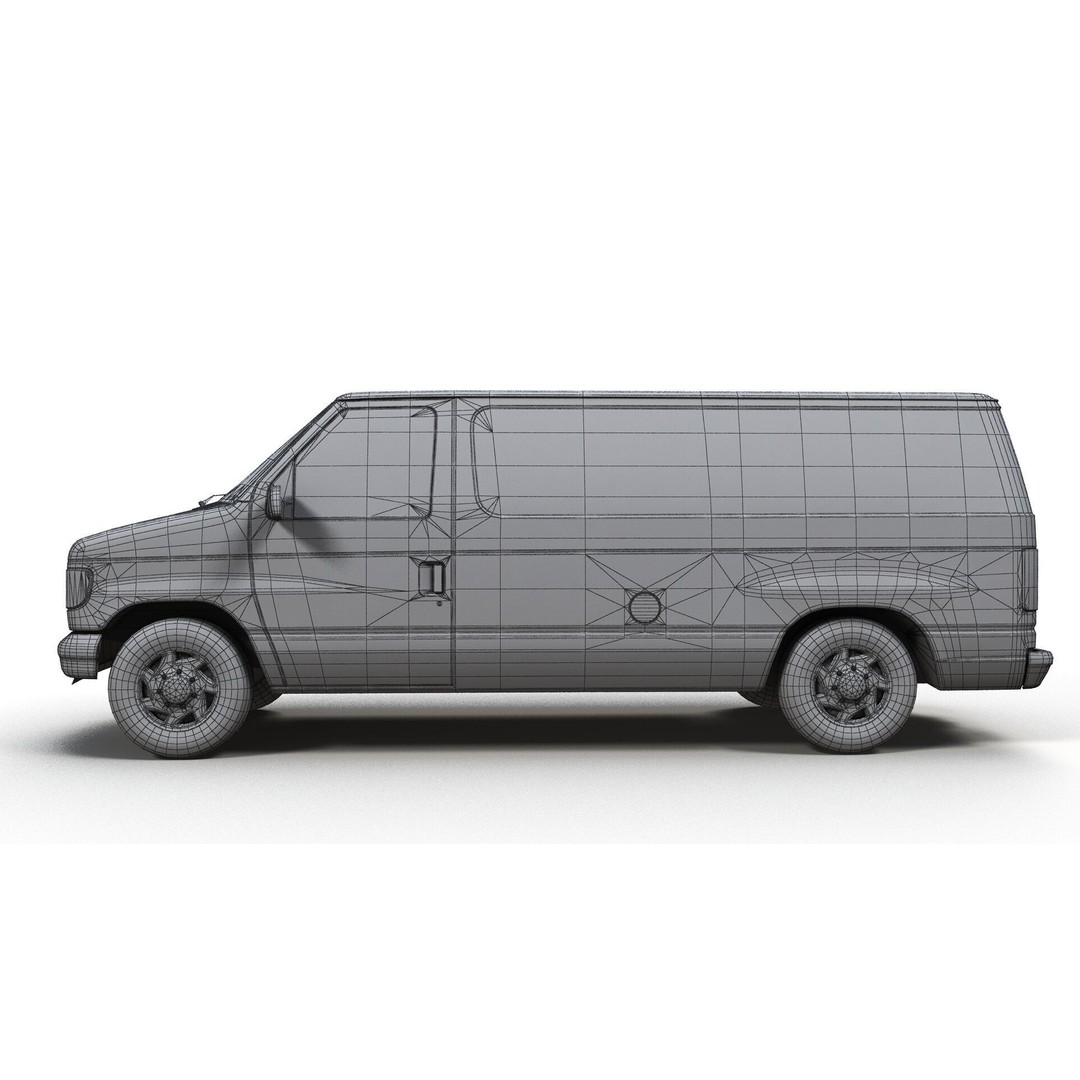 90s Industrial Van 3D Model – Low Poly Game Ready Asset, FBX - View 15