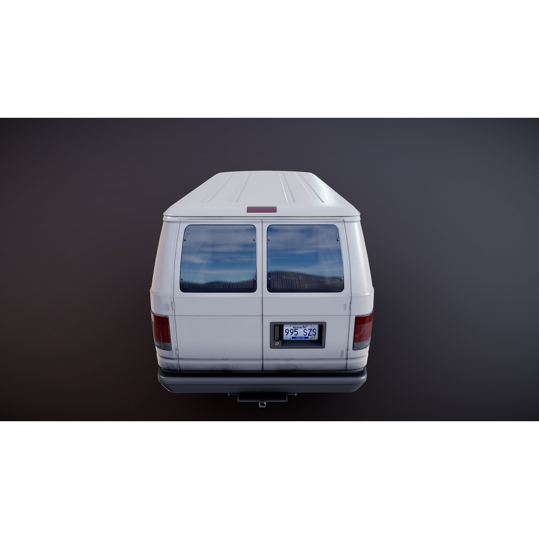 90s Industrial Van 3D Model – Low Poly Game Ready Asset, FBX - View 24