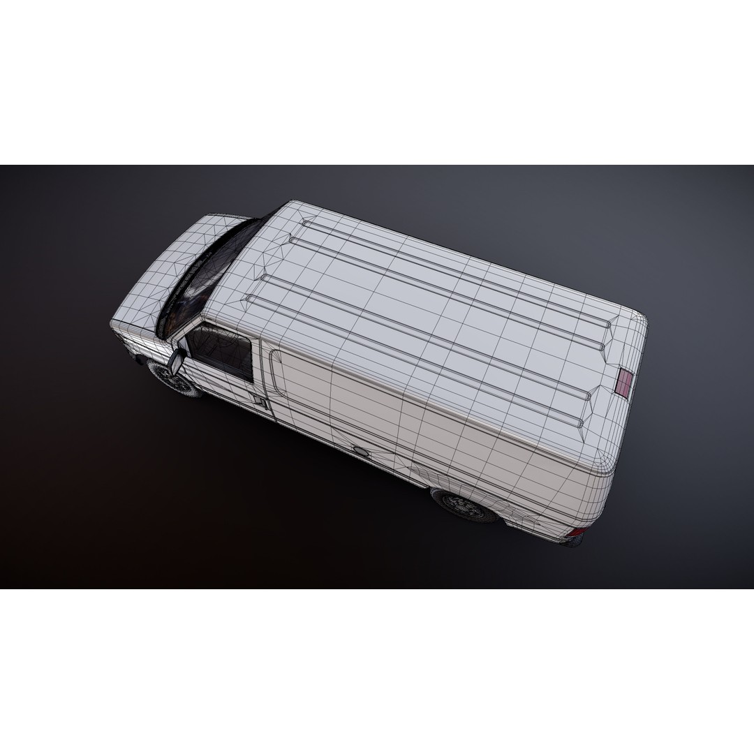 90s Industrial Van 3D Model – Low Poly Game Ready Asset, FBX - View 29