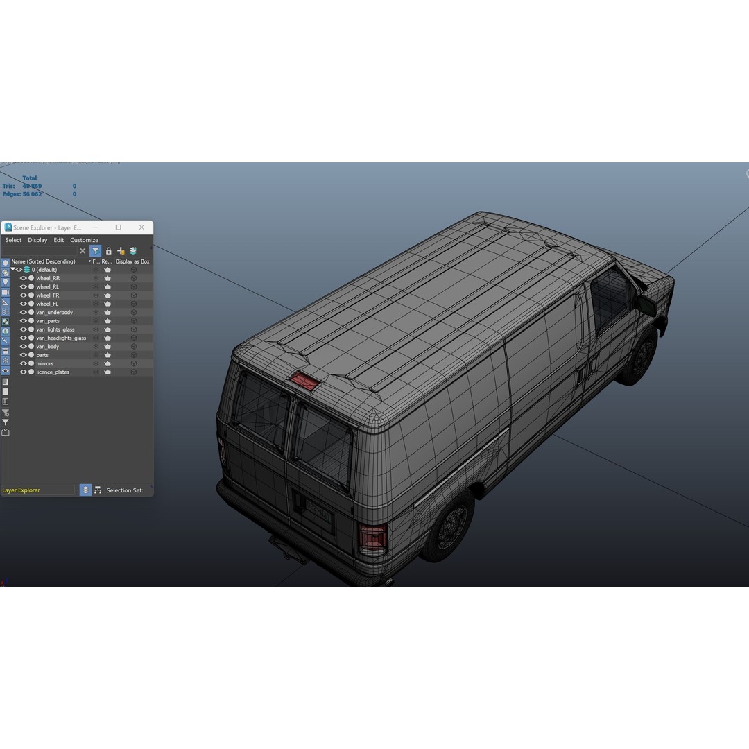 90s Industrial Van 3D Model – Low Poly Game Ready Asset, FBX - View 38