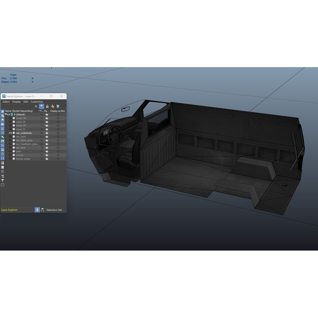 90s Industrial Van 3D Model – Low Poly Game Ready Asset, FBX - View 39