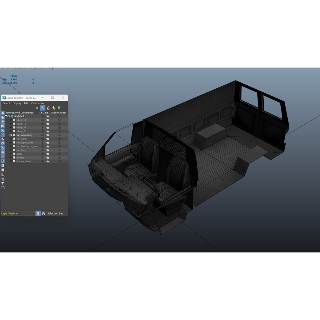 90s Industrial Van 3D Model – Low Poly Game Ready Asset, FBX - View 40