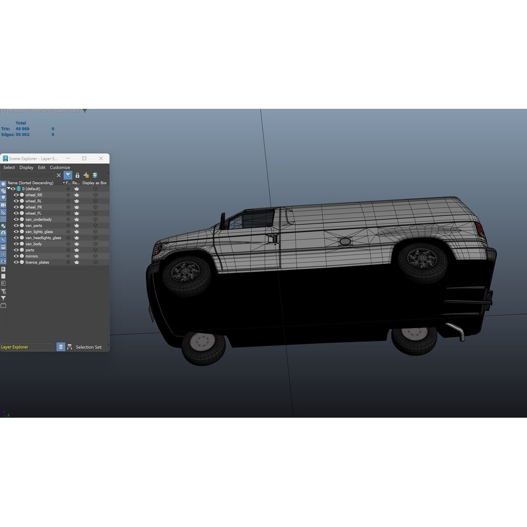 90s Industrial Van 3D Model – Low Poly Game Ready Asset, FBX - View 41