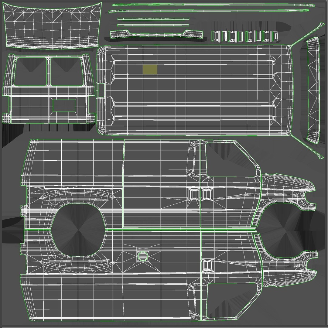 90s Industrial Van 3D Model – Low Poly Game Ready Asset, FBX - View 46