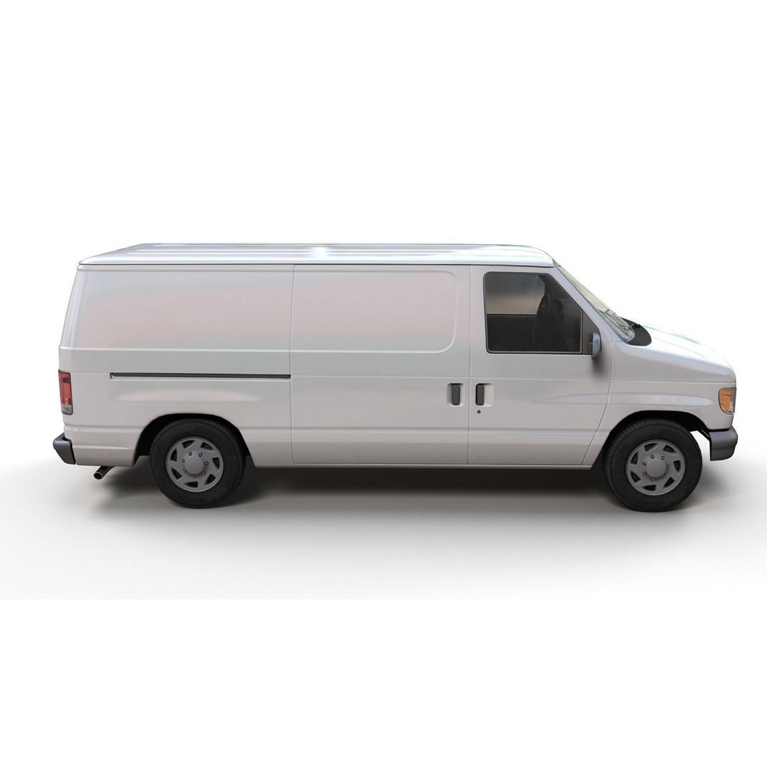 90s Industrial Van 3D Model – Low Poly Game Ready Asset, FBX - View 5