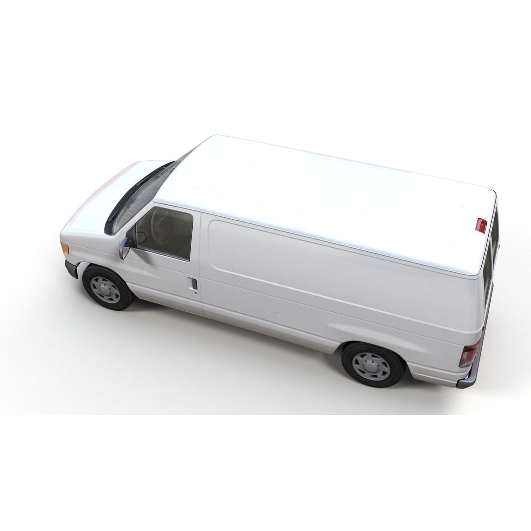 90s Industrial Van 3D Model – Low Poly Game Ready Asset, FBX - View 6
