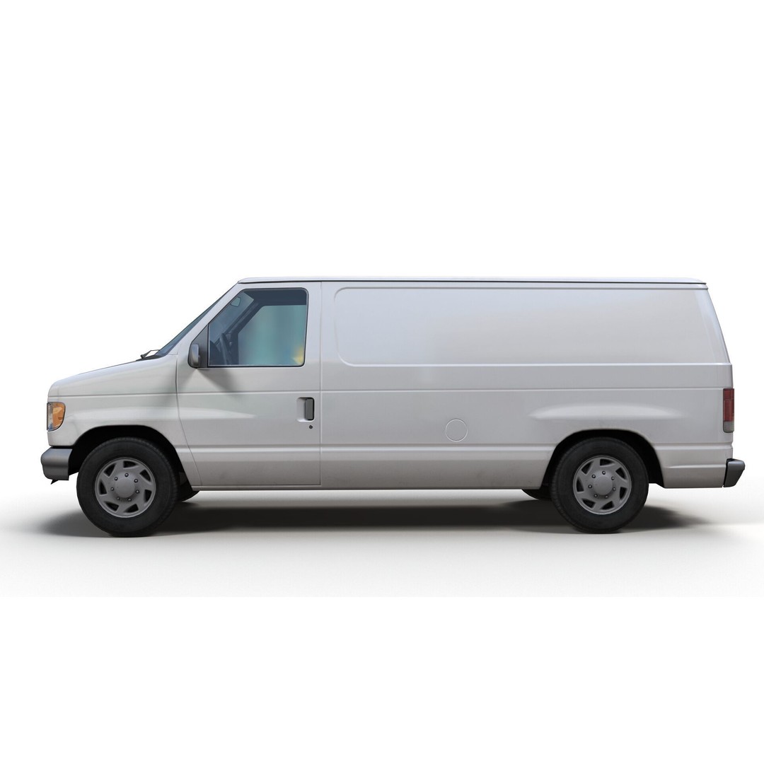 90s Industrial Van 3D Model – Low Poly Game Ready Asset, FBX - View 7