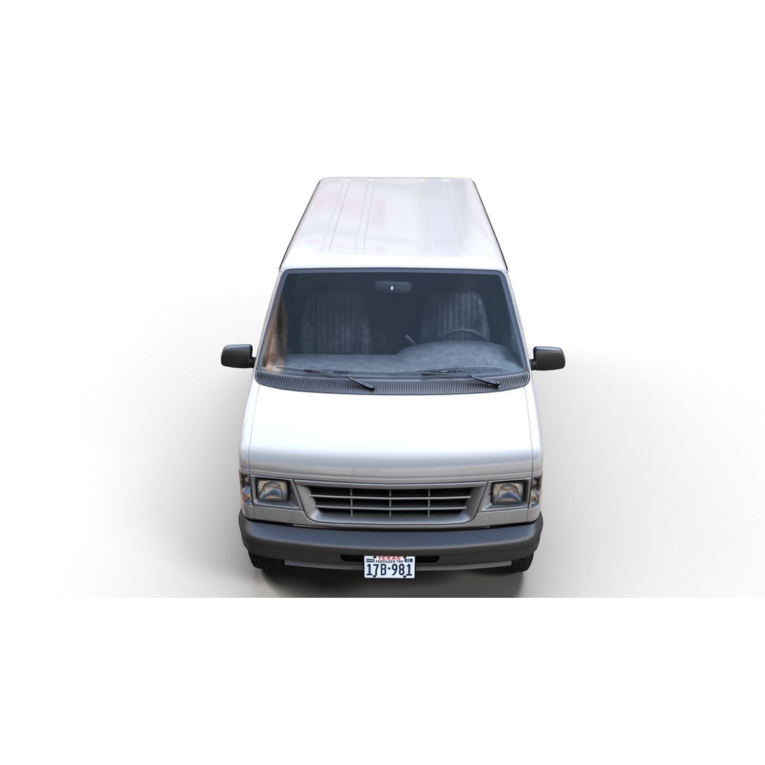 90s Industrial Van 3D Model – Low Poly Game Ready Asset, FBX - View 9