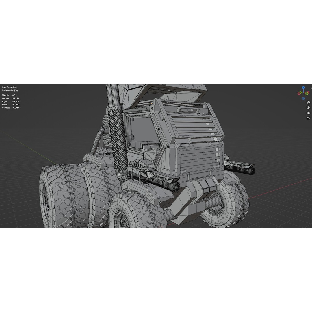 Industrial Machinery Vehicle 3D Model – Low Poly Forklift, FBX, OBJ - View 10
