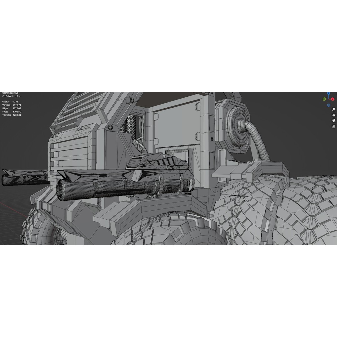 Industrial Machinery Vehicle 3D Model – Low Poly Forklift, FBX, OBJ - View 11