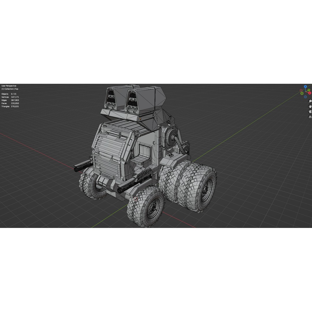 Industrial Machinery Vehicle 3D Model – Low Poly Forklift, FBX, OBJ - View 13