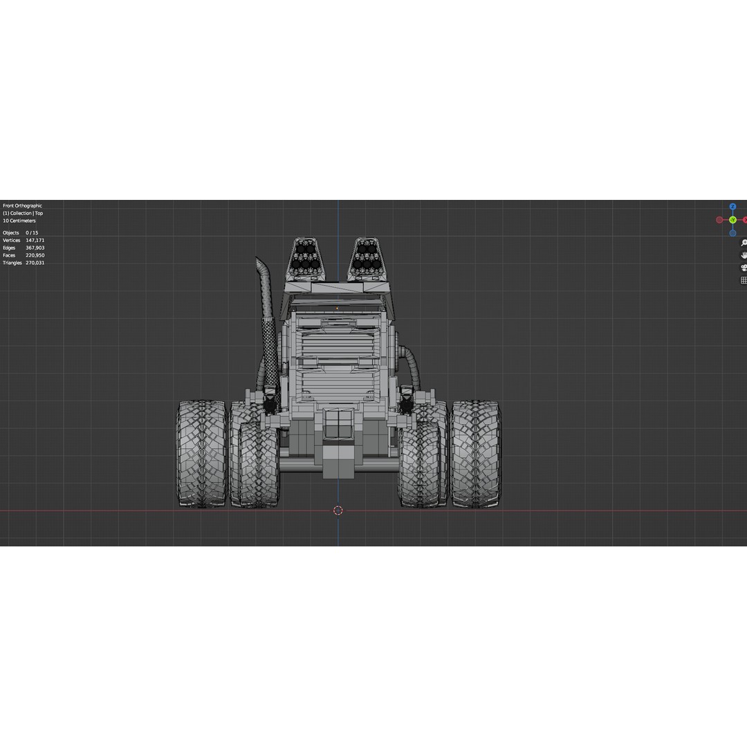 Industrial Machinery Vehicle 3D Model – Low Poly Forklift, FBX, OBJ - View 14