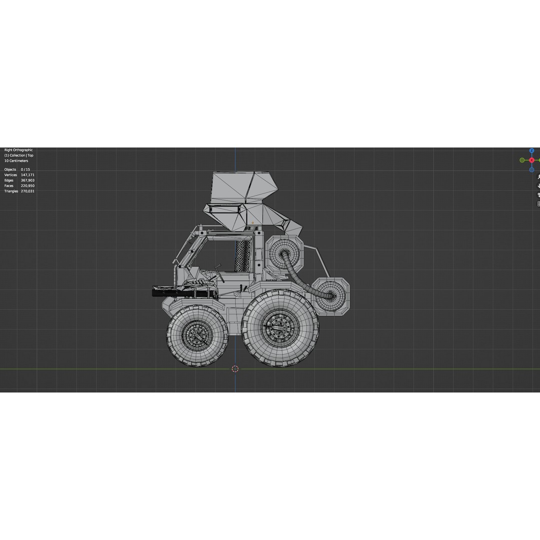 Industrial Machinery Vehicle 3D Model – Low Poly Forklift, FBX, OBJ - View 15