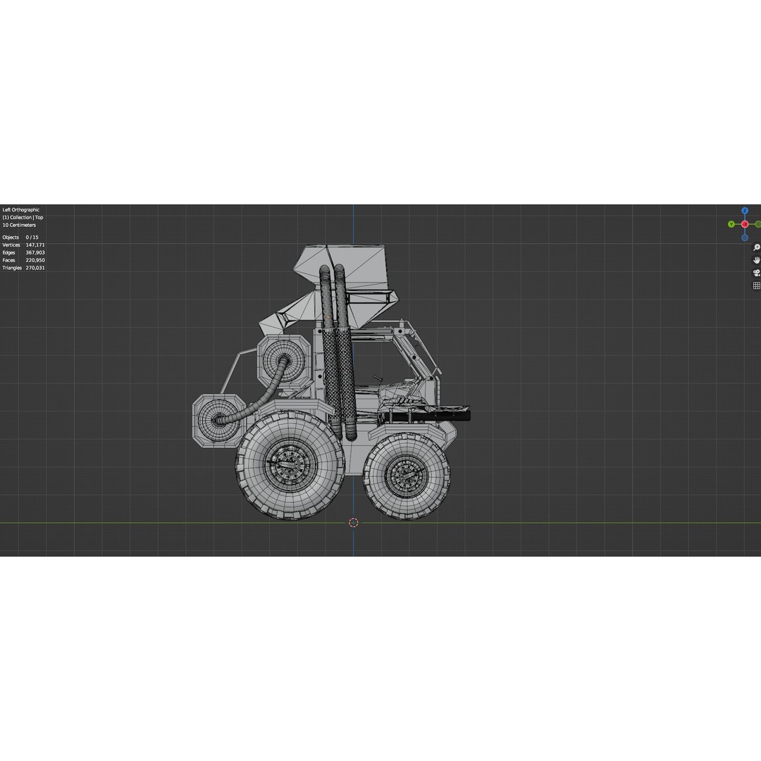 Industrial Machinery Vehicle 3D Model – Low Poly Forklift, FBX, OBJ - View 17