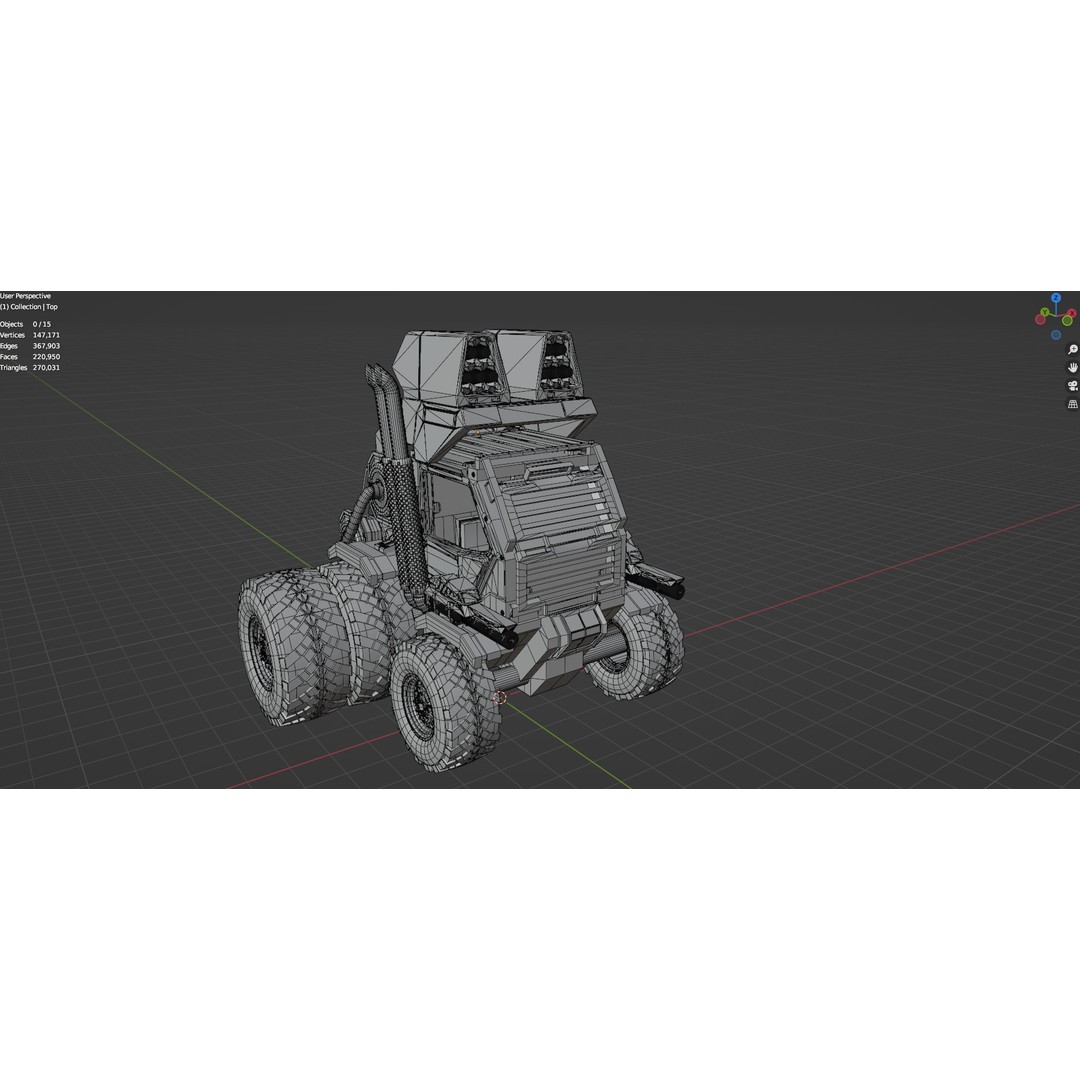 Industrial Machinery Vehicle 3D Model – Low Poly Forklift, FBX, OBJ - View 18