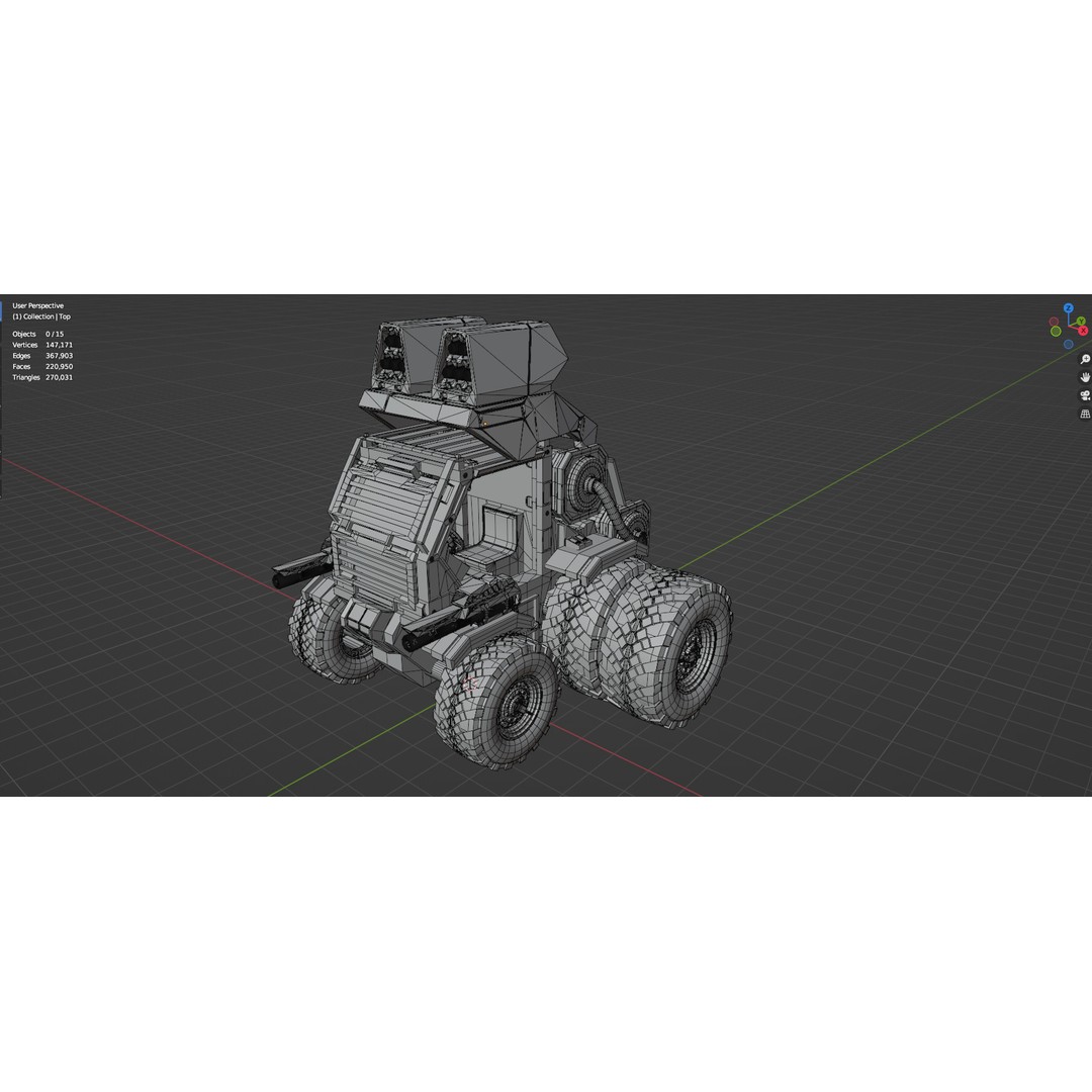 Industrial Machinery Vehicle 3D Model – Low Poly Forklift, FBX, OBJ - View 19
