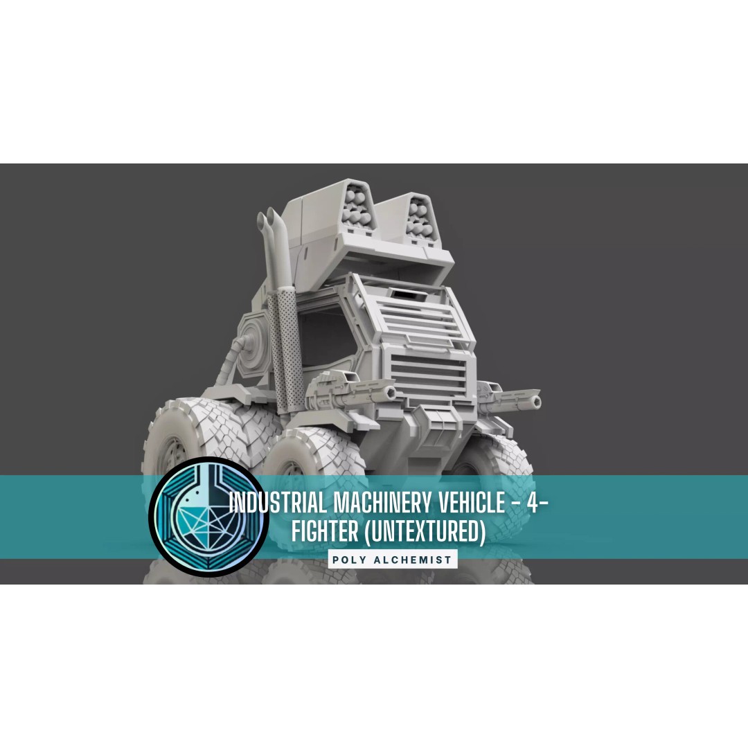 Industrial Machinery Vehicle 3D Model – Low Poly Forklift, FBX, OBJ - View 2