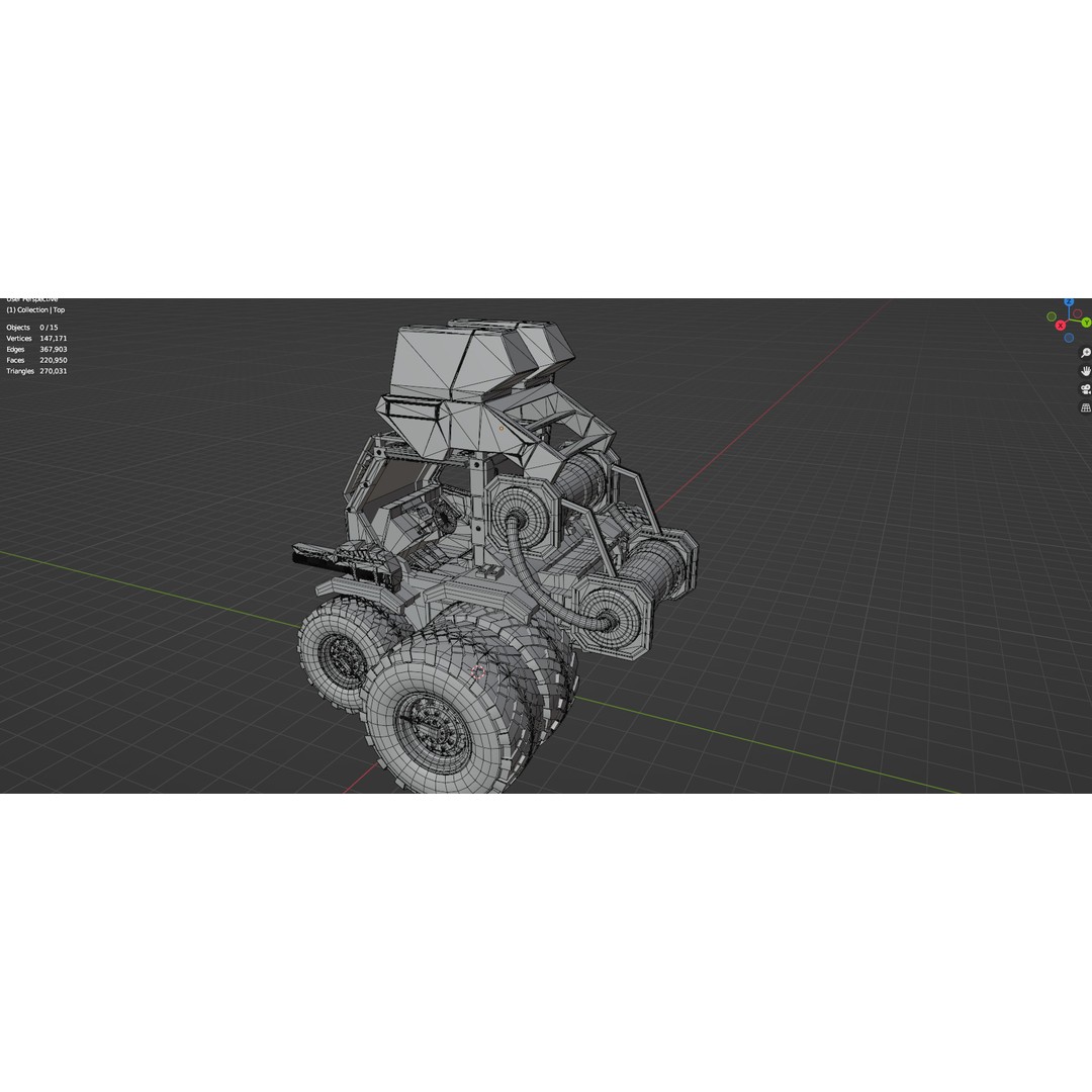 Industrial Machinery Vehicle 3D Model – Low Poly Forklift, FBX, OBJ - View 20