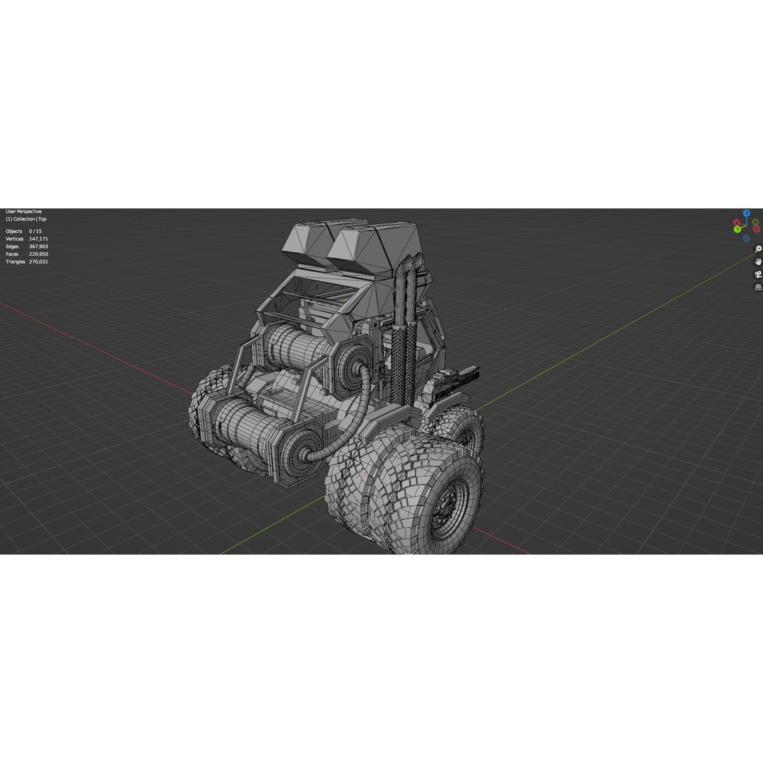 Industrial Machinery Vehicle 3D Model – Low Poly Forklift, FBX, OBJ - View 21