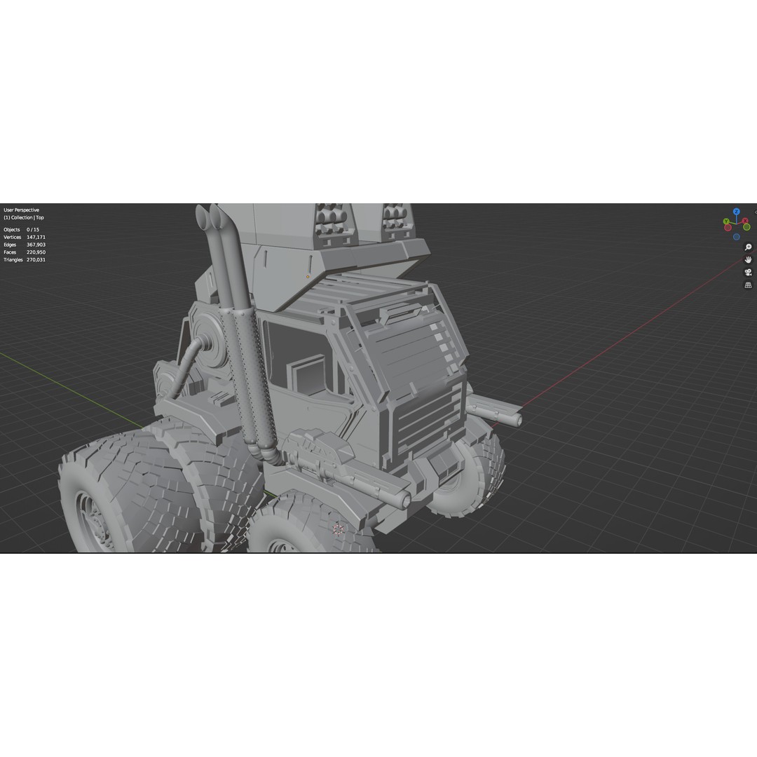 Industrial Machinery Vehicle 3D Model – Low Poly Forklift, FBX, OBJ - View 22